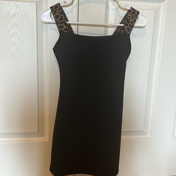 Worn 1X, Cheryl Creations kids, girls, cocktail dress, elastic leopard straps - Picture 1 of 6